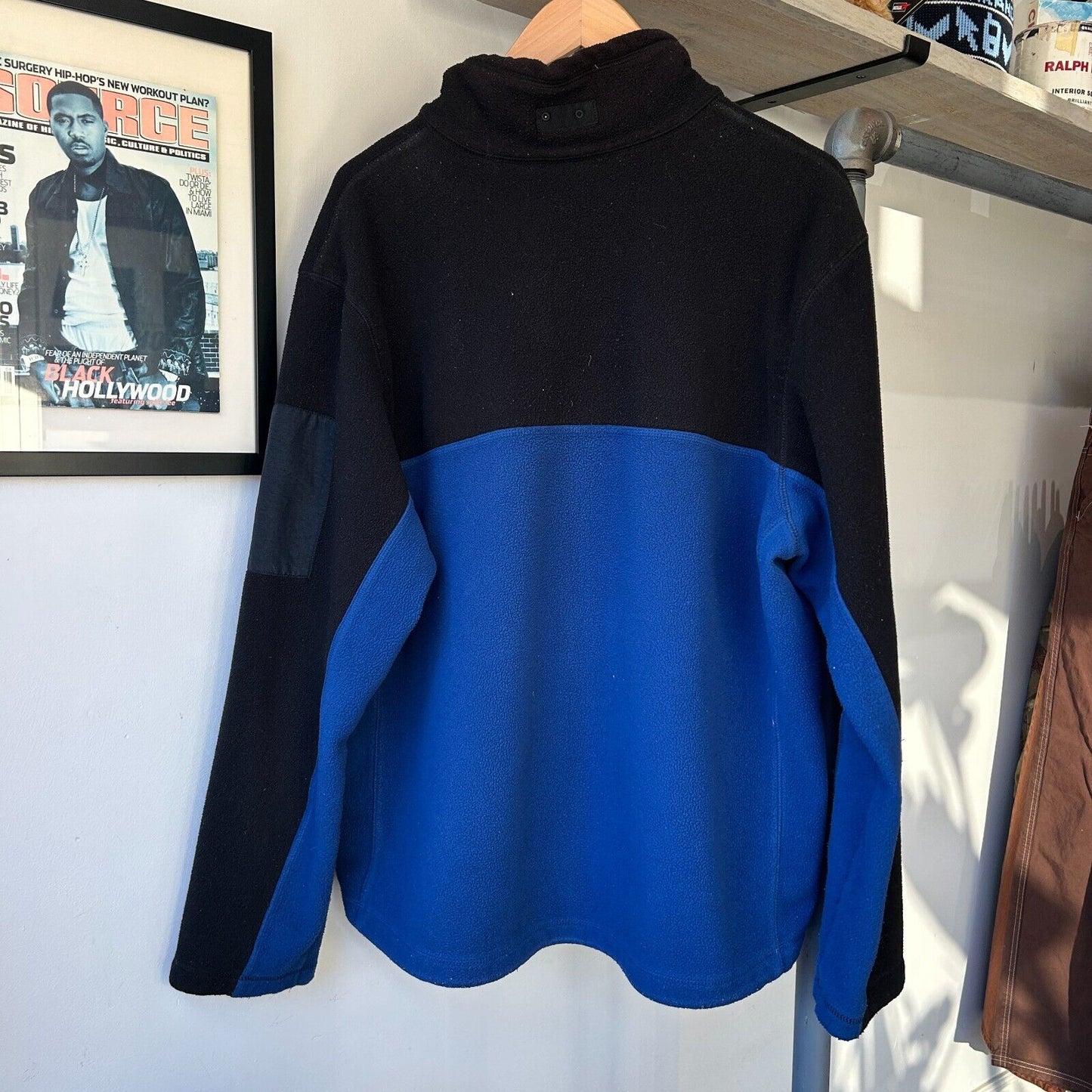 VINTAGE | GAP 1/4 Zip Collard Color Block Fleece Sweater sz XL