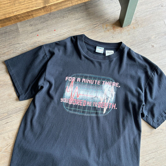VINTAGE 90s | You Bored Me To Death Heart Rate T-Shirt sz XL