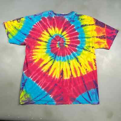VINTAGE Tye Dye Spiral Multicolor Blank T-Shirt sz XL Adult
