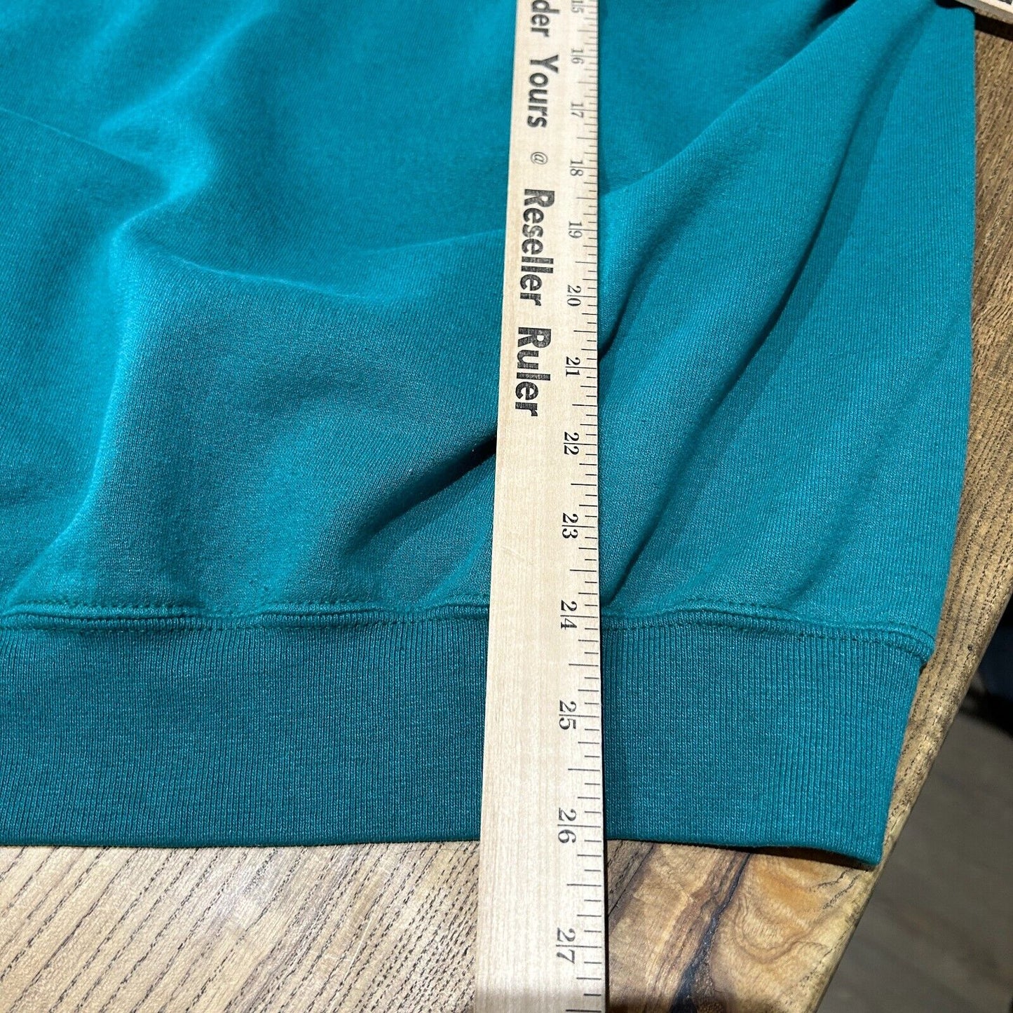 VINTAGE | WISCONSIN Teal Champion Hoodie Sweater sz L Adult