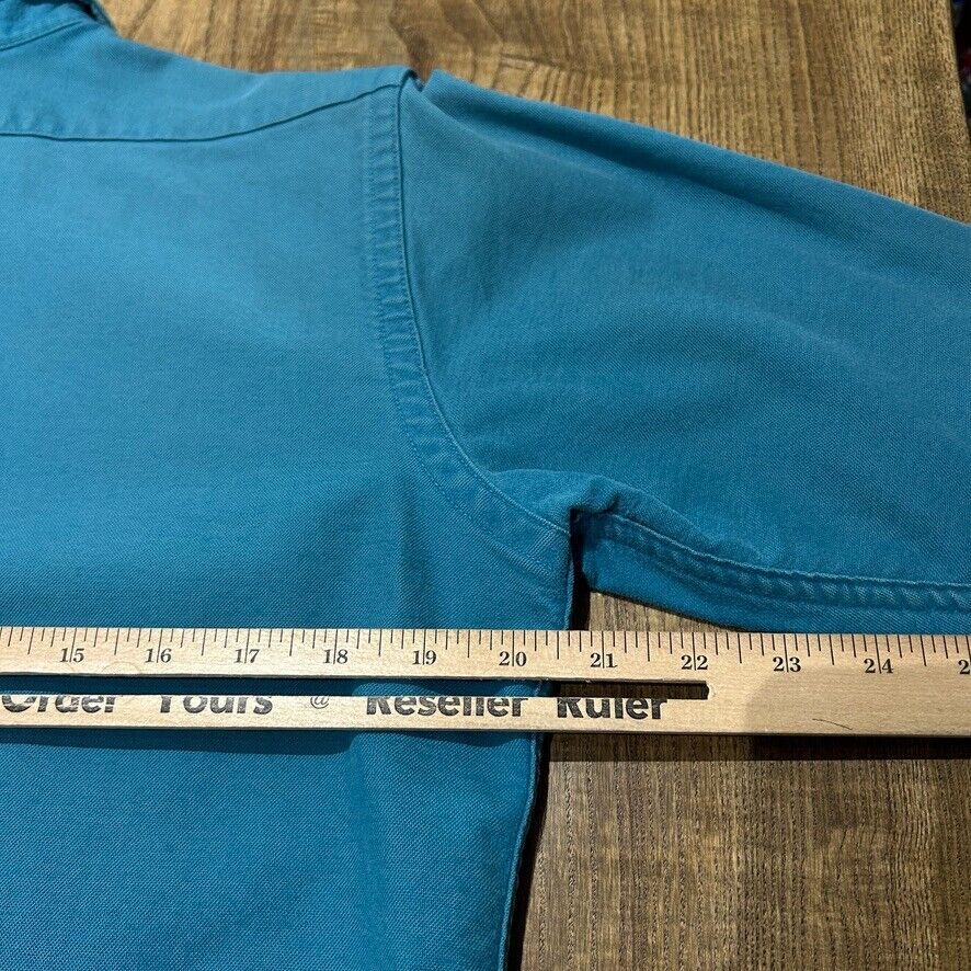 VINTAGE 90s | L.L Bean Chamois Cloth Teal Button Down Shirt sz XS-S