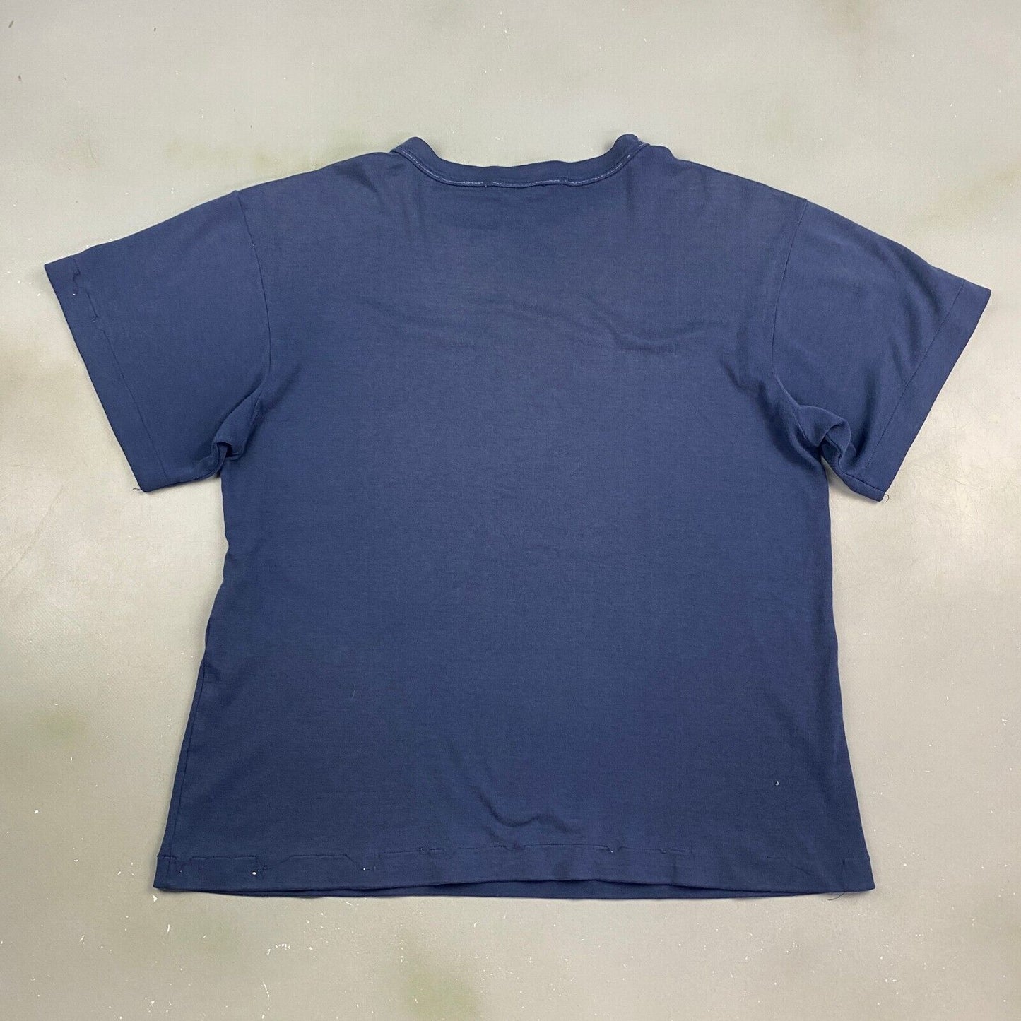 VINTAGE 90s Blank Navy T-Shirt sz Medium Men Adult