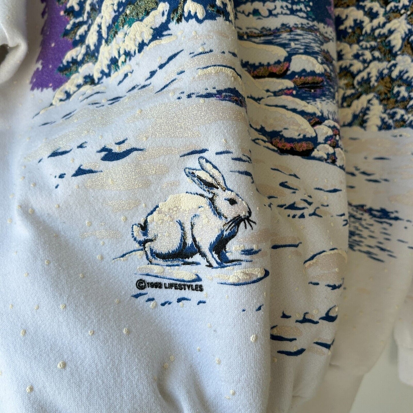 VINTAGE 90s | Lifestyles All Over Winter Nature Print Crew Sweater sz XL-2XL