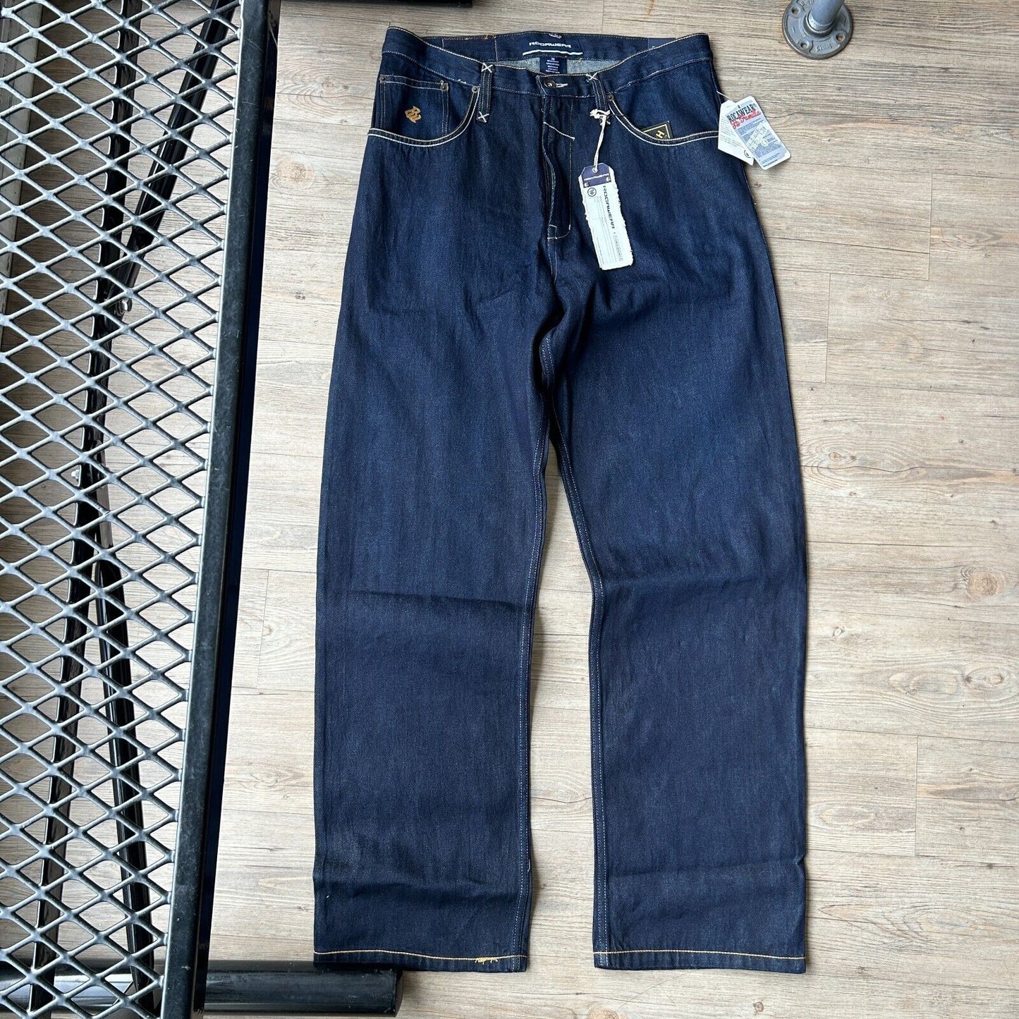 VINTAGE | Rocawear Raw Indigo Denim Contrast Stitch Jeans Pants NWT sz W35 L34