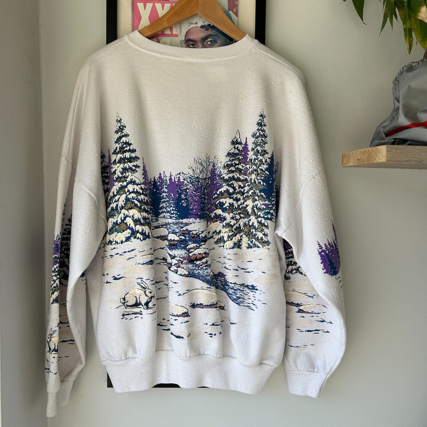 VINTAGE 90s | Lifestyles All Over Winter Nature Print Crew Sweater sz XL-2XL