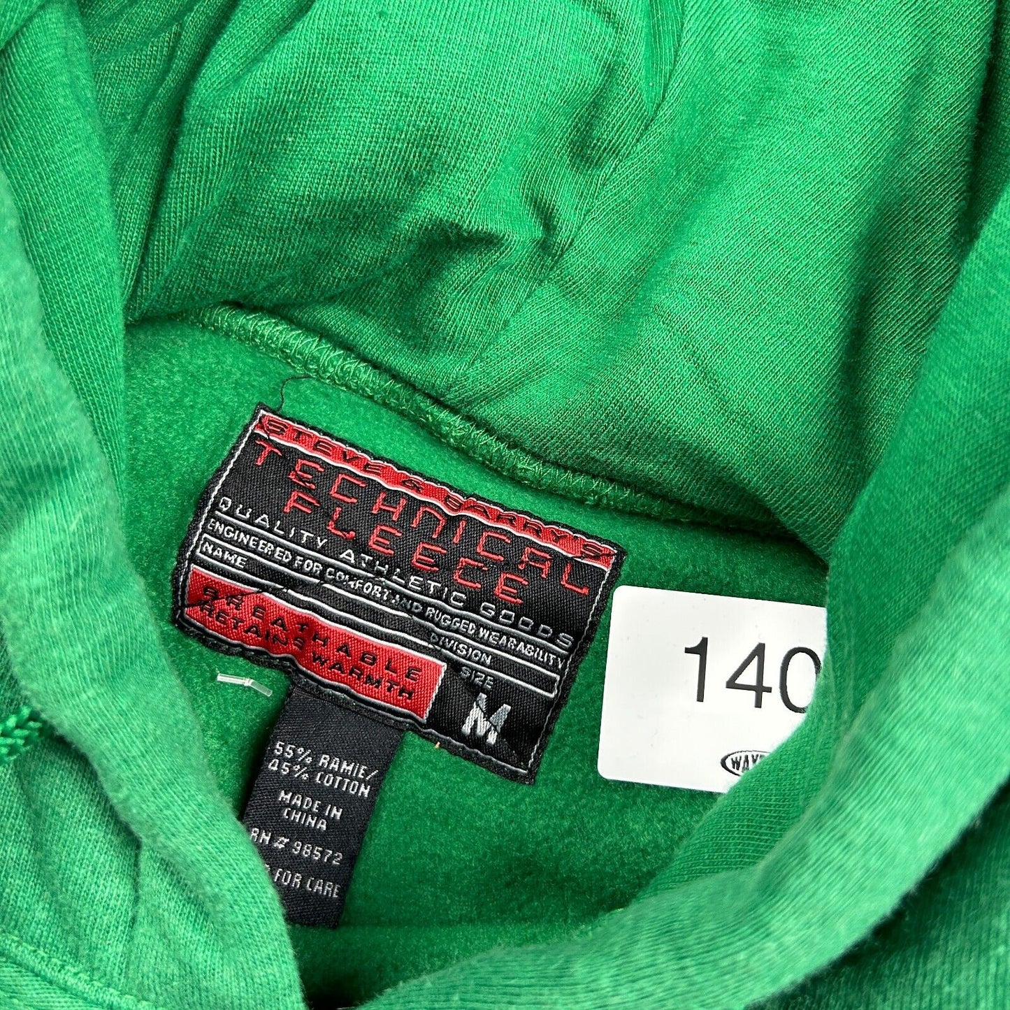 VINTAGE Cleveland State Green Technical Lined Hoodie Sweater sz Medium Adult