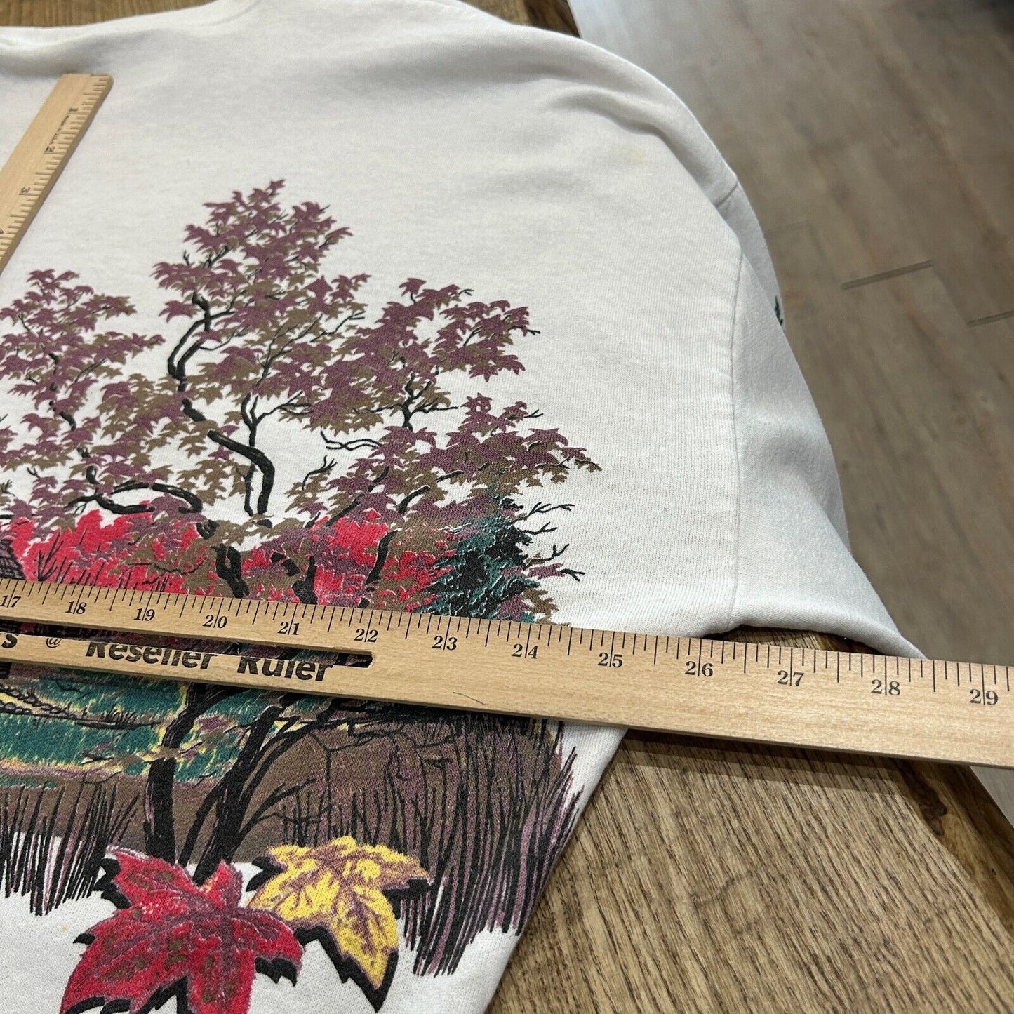 VINTAGE 90s | Lifestyles All Over Fall Nature Print Crew Sweater sz XL-2XL