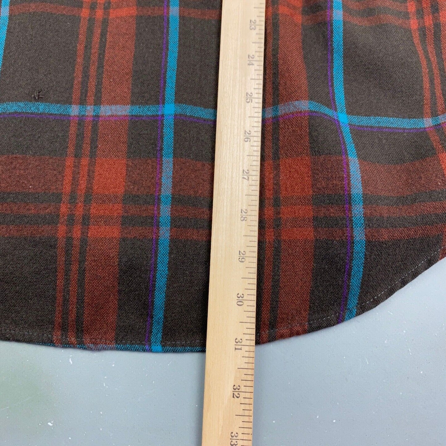 VINTAGE 80s Ozark Trail Brown Plaid Flannel Button Up Shirt sz Large Adult