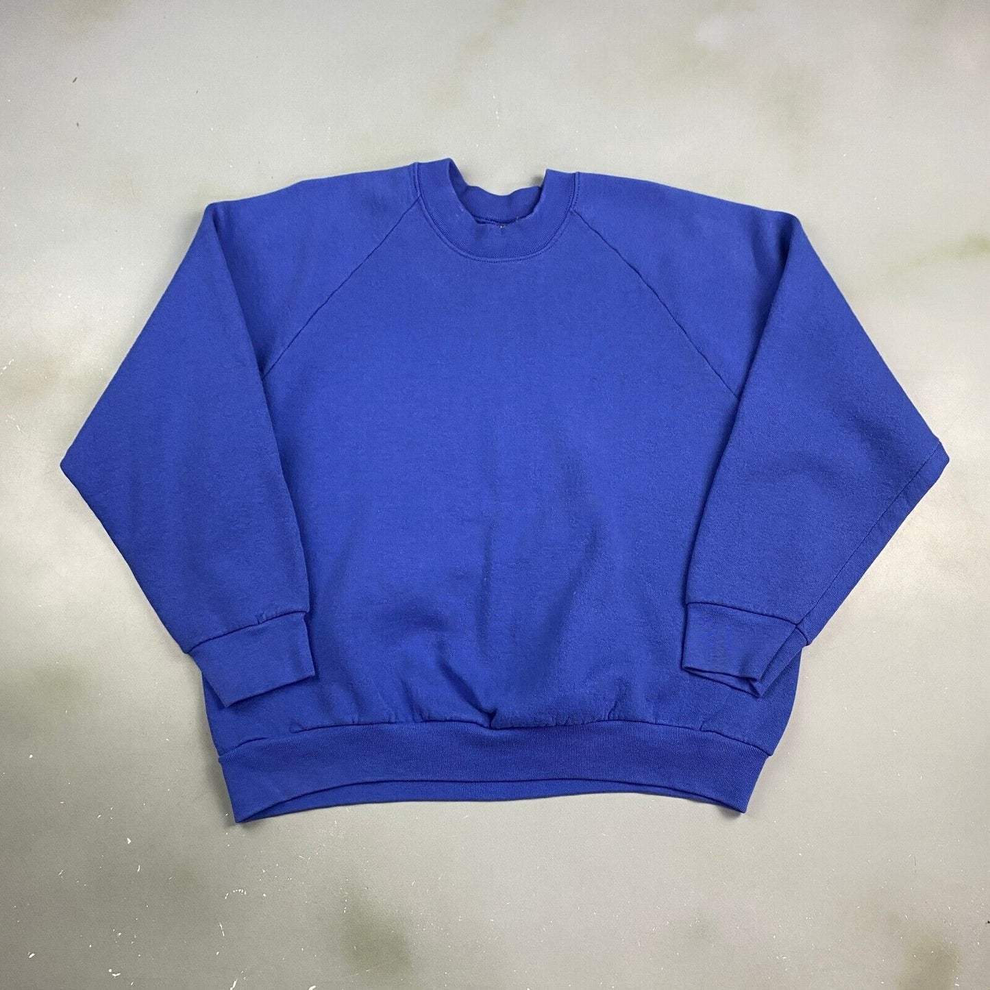 VINTAGE 90s Blank Blue Crewneck Sweater sz Large Adult