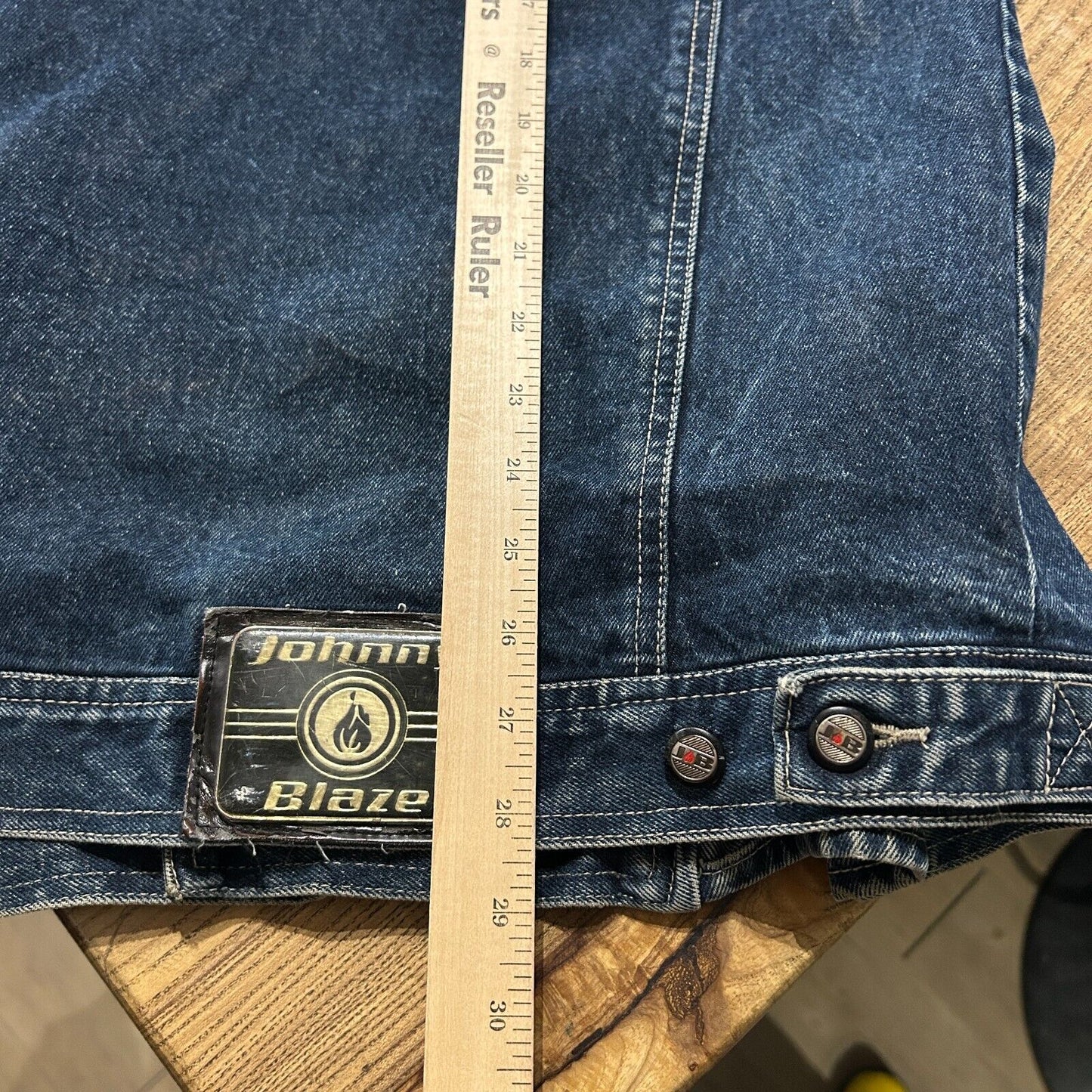 VINTAGE | Johnny Blaze Hidden Zip Pocket Denim Trucker Jacket sz L