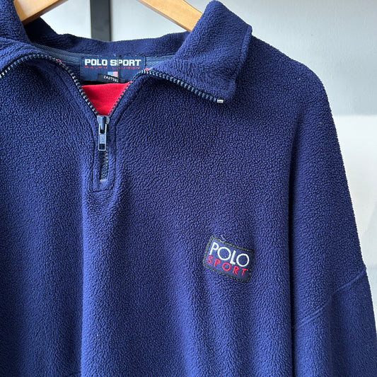 VINTAGE 90s | Ralph Lauren Polo Sport Hi-Tech 1/4 Zip Fleece Sweater sz L