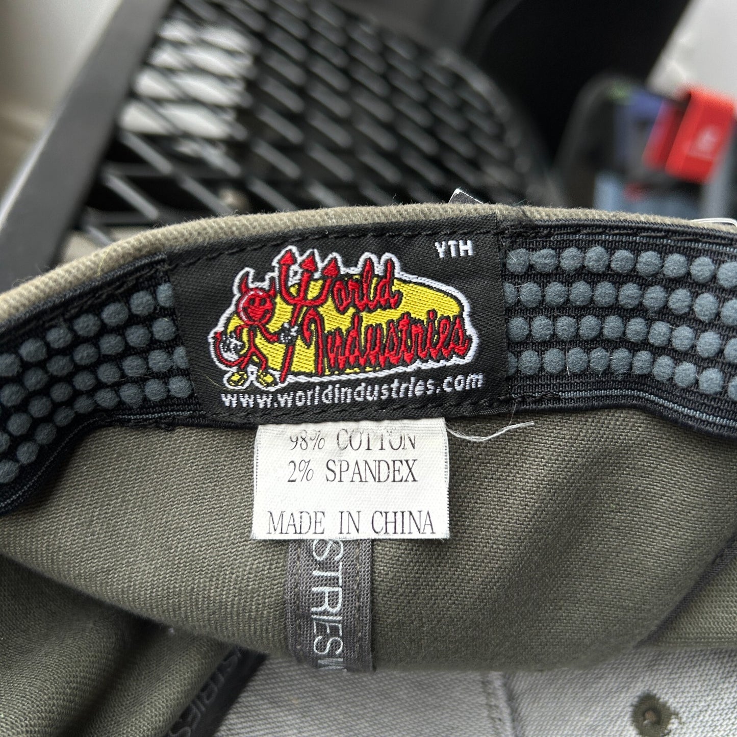 VINTAGE | World Industries Wet Willy Olive Flex Fit Hat sz S-M
