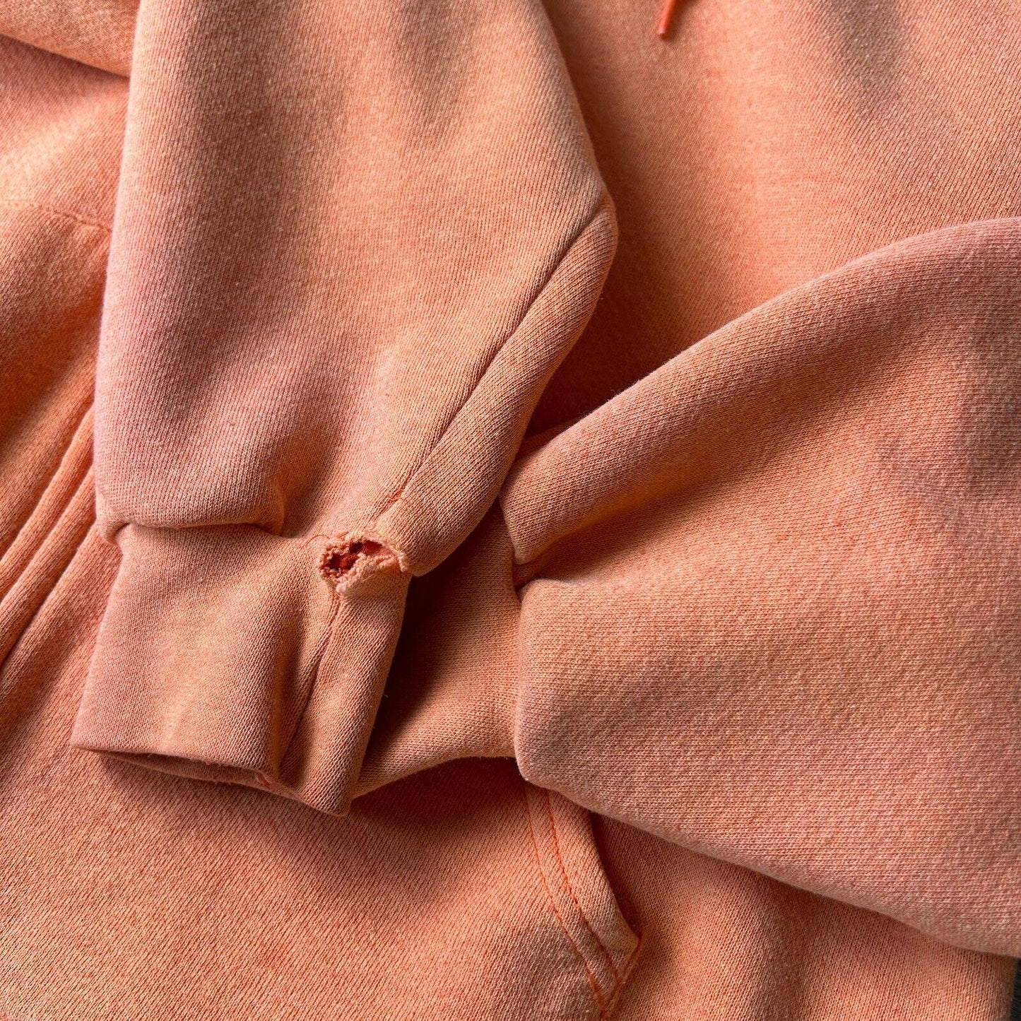VINTAGE 90s | Sun Faded Orange Blank Lee Zip Up Hoodie Sweater sz XL