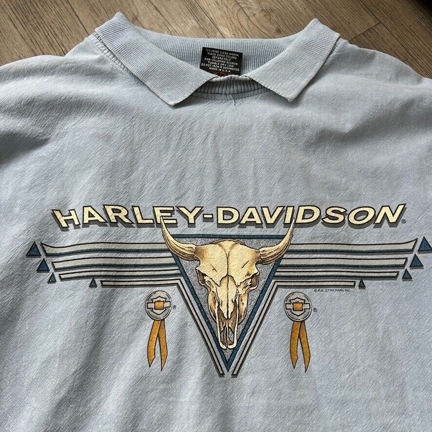 VINTAGE 90s | Harley Davidson Workman Polo Crew Shirt sz XL
