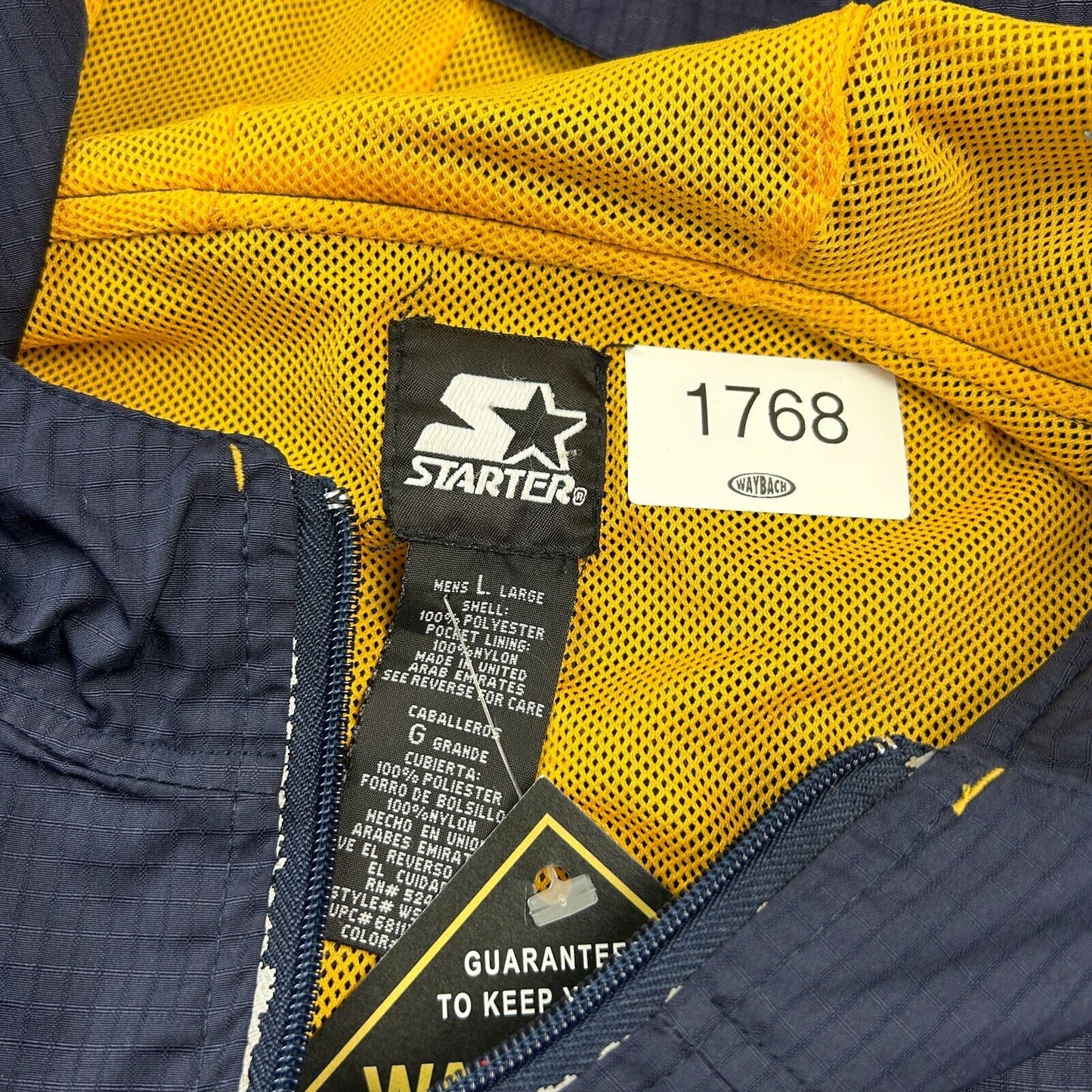VINTAGE 90s | STARTER Ripstop 1/2 Zip Anorak Jersey Lined Jacket sz L Adult