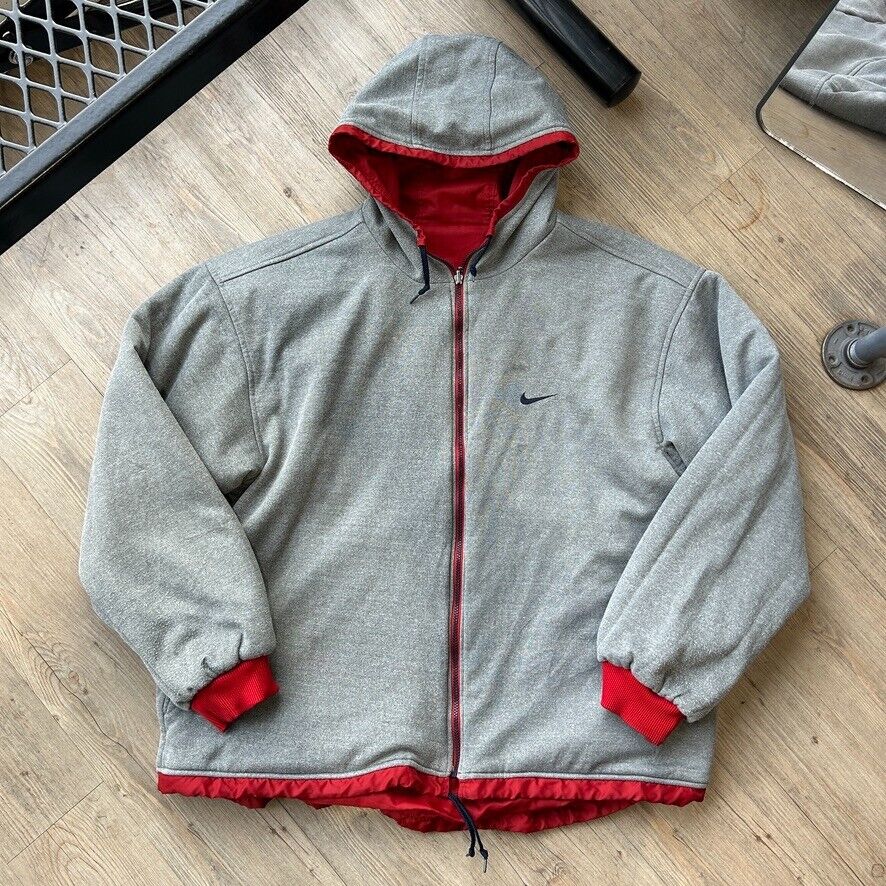 VINTAGE 90s | Nike Reversible Hooded Jacket sz XXL