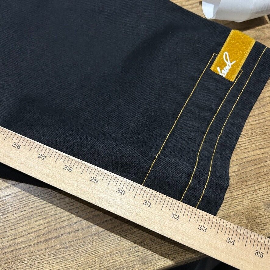 VINTAGE | Marithe Francois Girbaud Black/ Yellow Strap Jeans Pants sz W40 L34