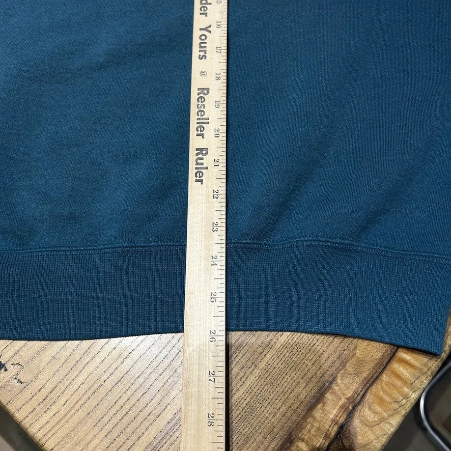 VINTAGE 90s | Russell Athletic Faded Blank Teal Blue Crewneck Sweater sz L