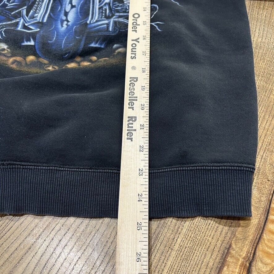 VINTAGE | Hell Rider Zip Up Biker Hoodie Sweater sz M