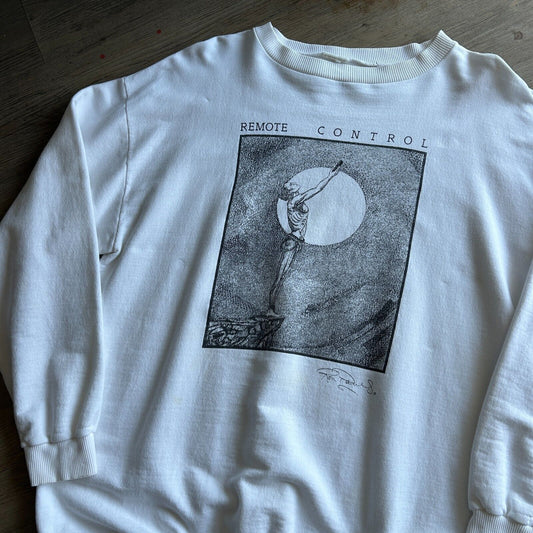 VINTAGE 90s | Remote Control Artwork Print Crew Sweater sz XL