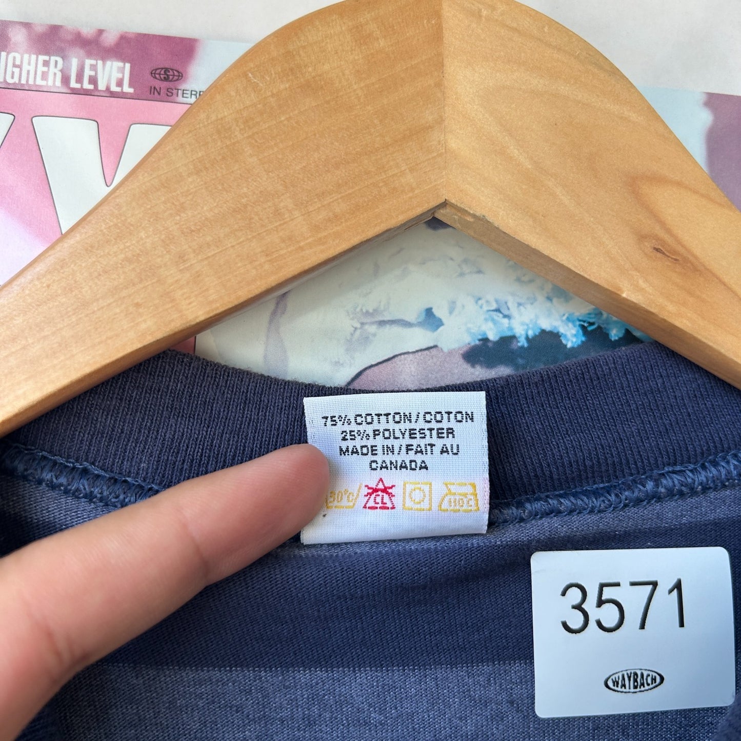 VINTAGE 90s | Blank Blue Striped T-Shirt sz S