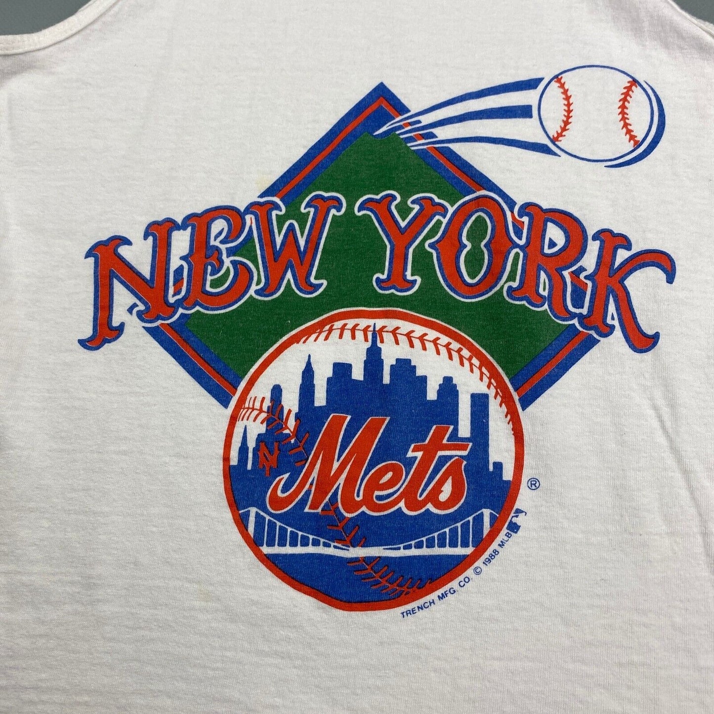 VINTAGE 1988 MLB New York Mets Sleeveless Tank T-Shirt sz XS - S Men Adult