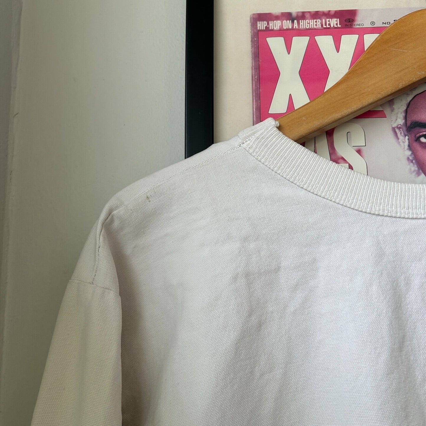 VINTAGE 80s | REEBOK Embroidered Logo White Cotton Canvas Sweater sz M-L Adult
