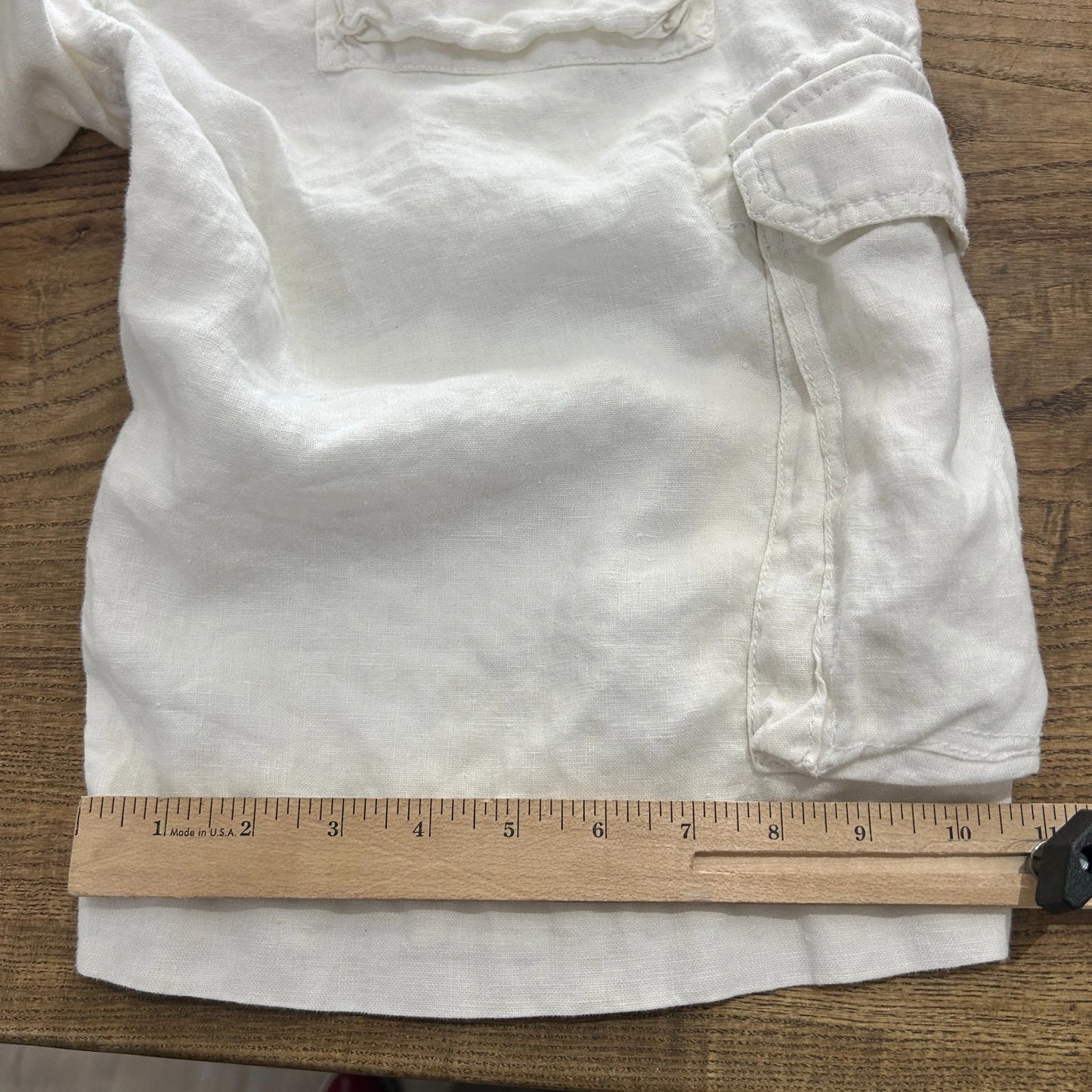 Esprit Co N.Y | White Linen Loose Fit Vintage Y2K Cargo Shorts sz W35