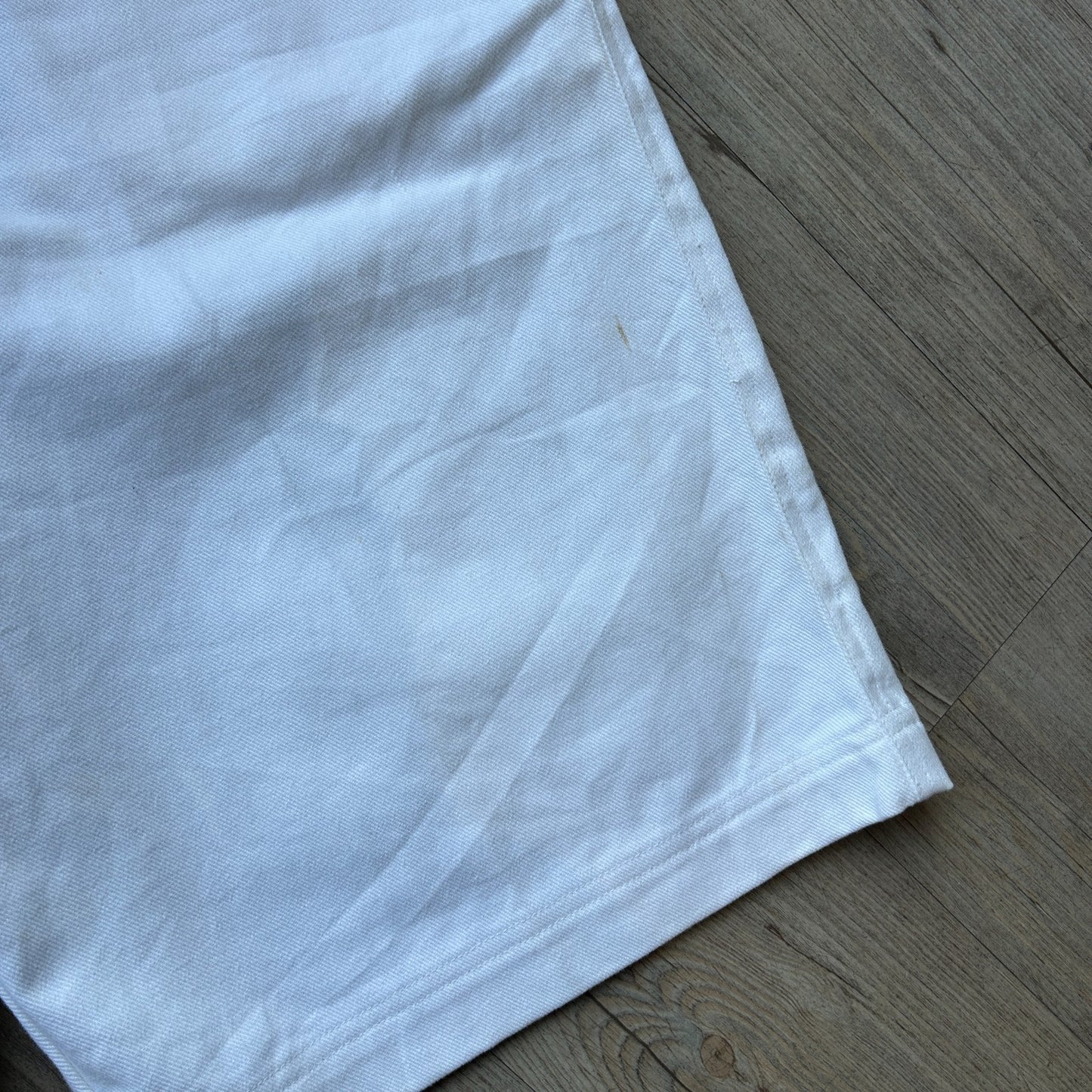 VINTAGE 90s Y2K | Spin Baggy Loose Fit White Denim Shorts sz W33