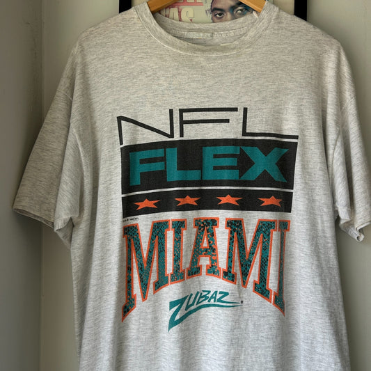 VINTAGE 90s | Miami Dolphins NFL Flex Zubaz T-shirt sz L