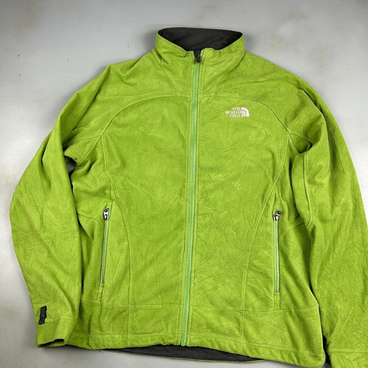 VINTAGE The North Face Green Full Zip Tech Fleece Sweater sz L-XL Adult