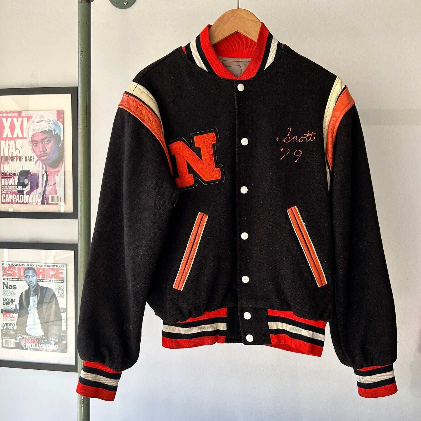 VINTAGE 1979 | Varsity Club Wool Chain Stitched Bomber Jacket sz 40 *M Adult