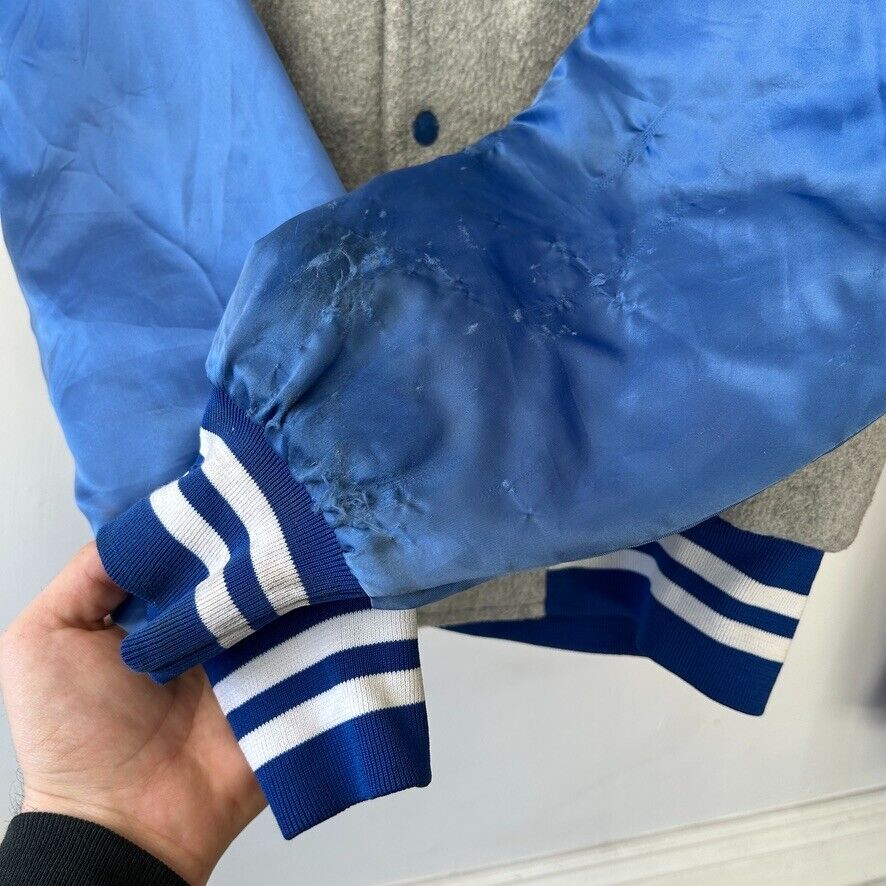VINTAGE 80s 90s | Los Angeles Times Fleece Bomber Jacket sz L