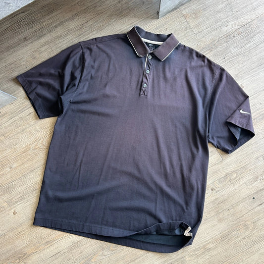 1990s - Y2k | NIKE Golf Sun Faded Black Dri-Fit Polo Shirt sz L/XL