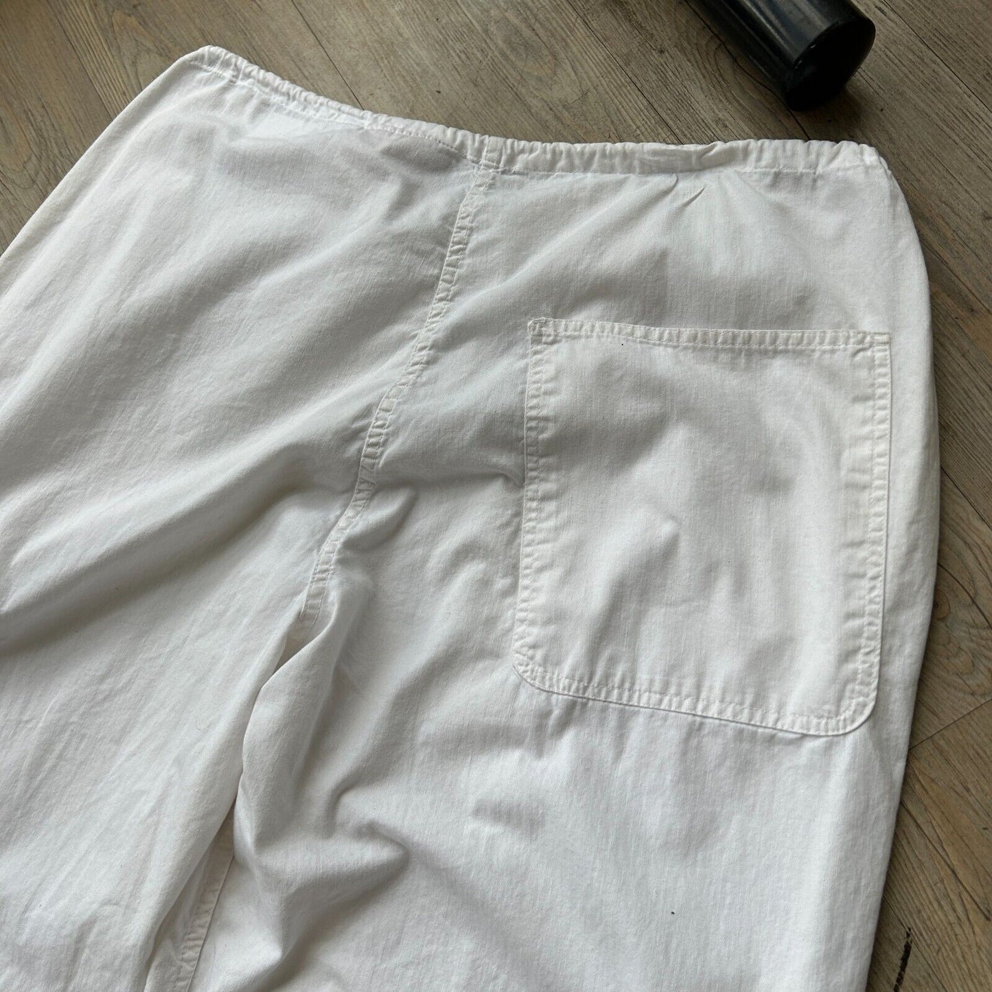 VINTAGE 90s | UFO White Cotton Parachute Baggy Pants sz OneSize