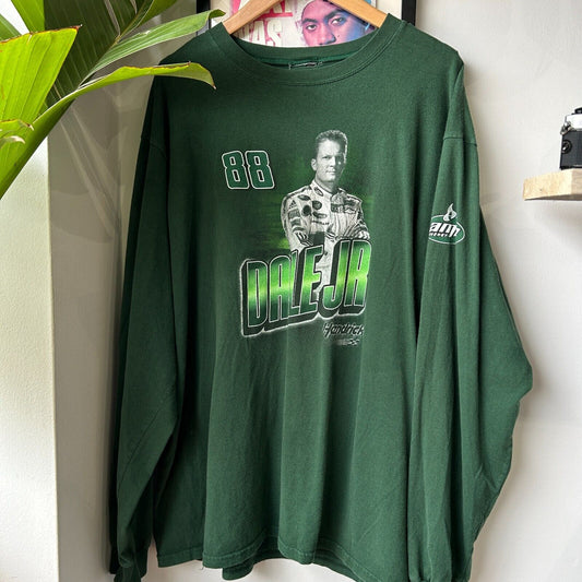 VINTAGE | Amp Energy Racing Dale Jr #88 Green Long Sleeve T-Shirt sz XXL Adult