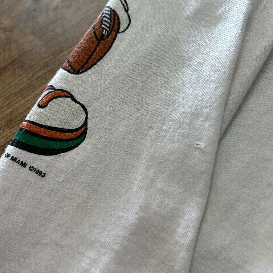 VINTAGE 90s | Miami Hurricanes Bugs & Taz Cartoon T-Shirt sz M
