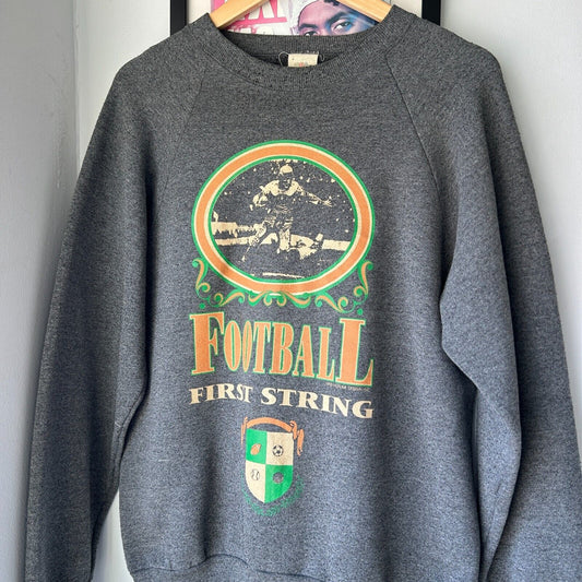 VINTAGE 90s | Football First String Crewneck Sweater sz M-L