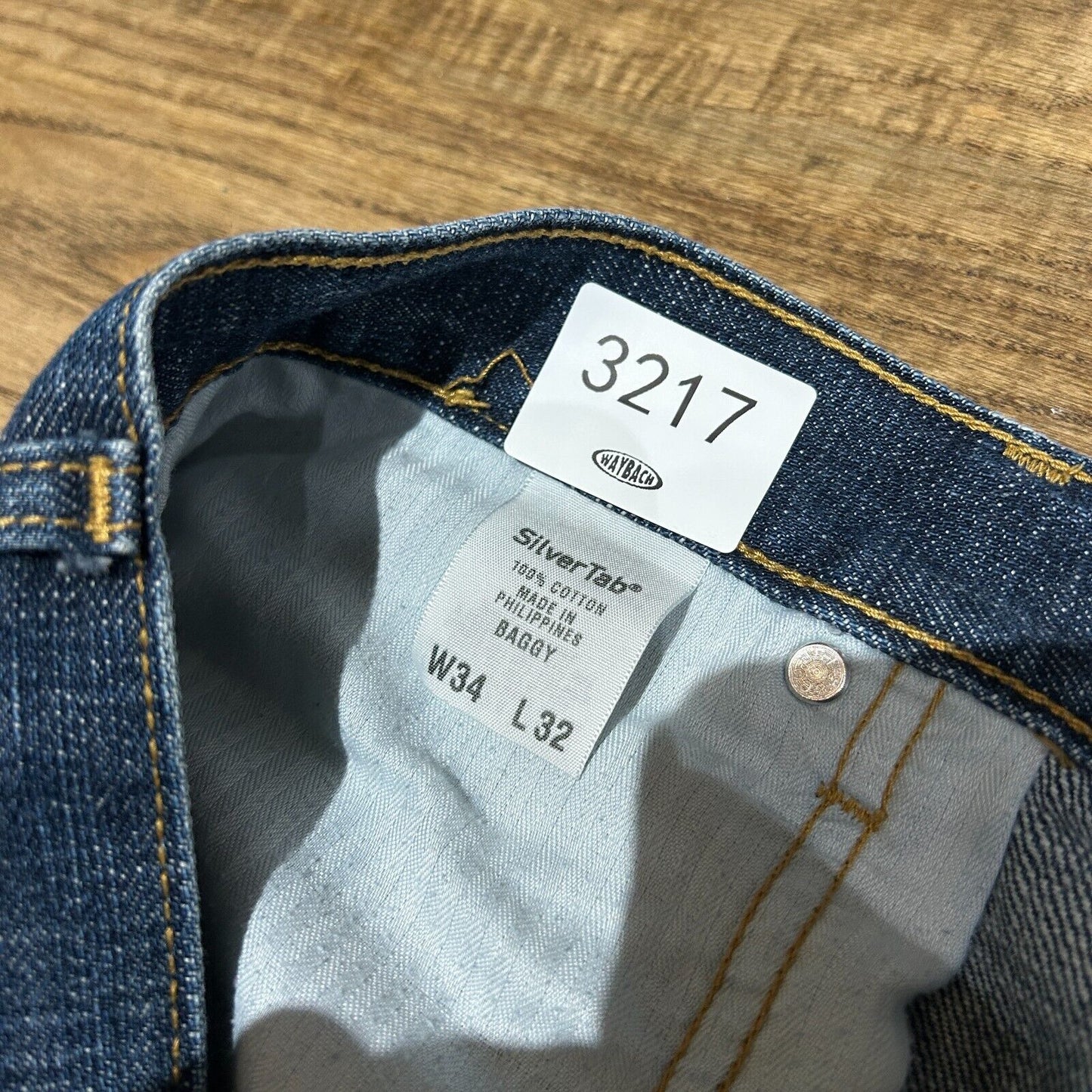 VINTAGE | SIlverTab Baggy Dark Wash Blue Jeans Pants sz W35 L32