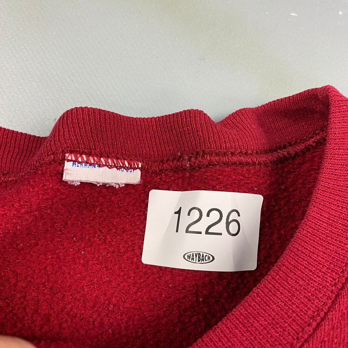 VINTAGE Russell Athletic Blank Red Crewneck Sweater sz Large Adult