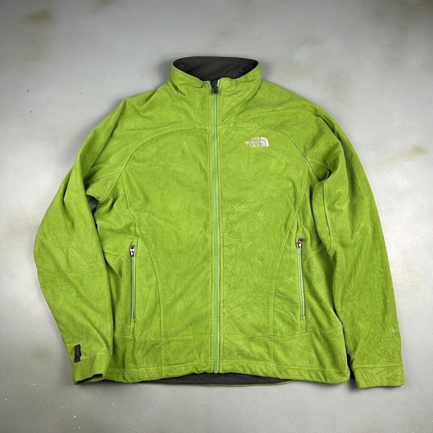 VINTAGE The North Face Green Full Zip Tech Fleece Sweater sz L-XL Adult