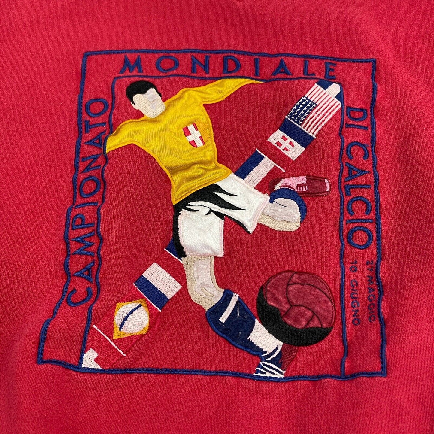 Vintage 80s ADIDAS Campionato Mondiale Di Calcio Italia World Cup Crewneck sz M