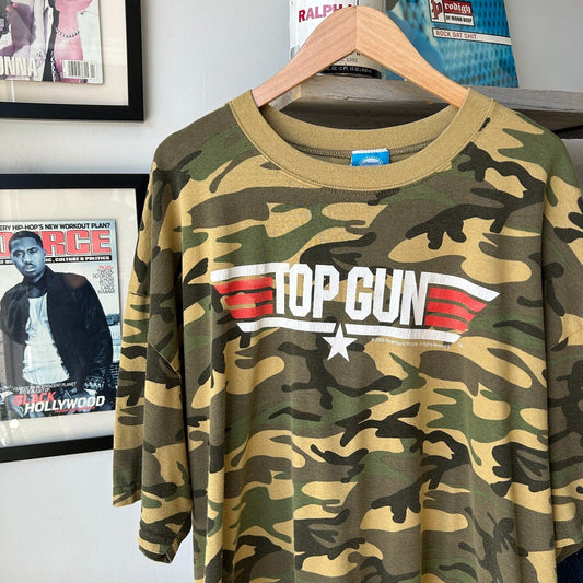 VINTAGE | TOP GUN Camo Movie T-Shirt sz 3XL Adult