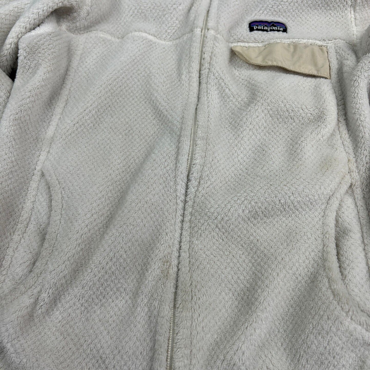 VINTAGE Patagonia White Zip Up Fleece Sweater sz Medium Womens Adult