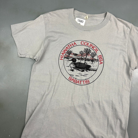 VINTAGE 80s | Hiawatha Council BSA Loon Bird Illustration T-Shirt sz M Adult