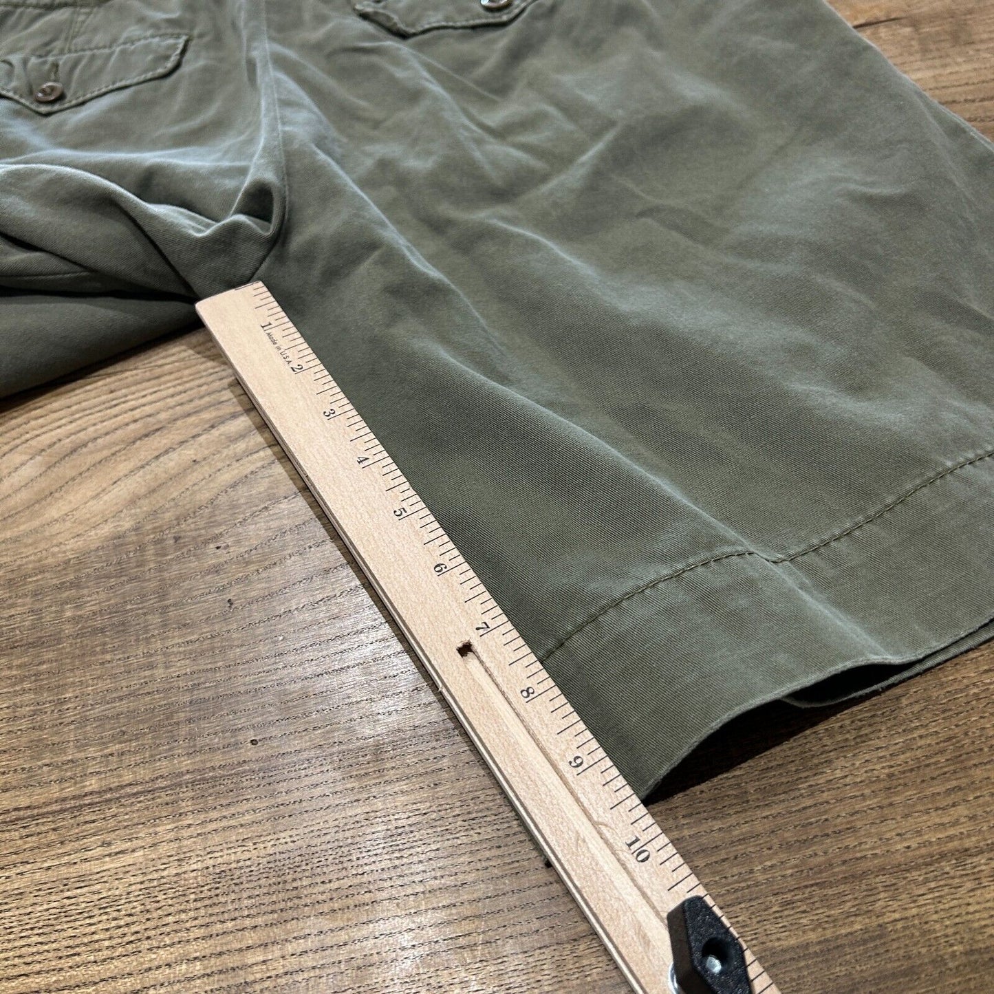 VINTAGE | Ralph Lauren Faded Olive Cotton Canvas Shorts sz W32