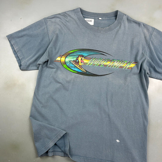 VINTAGE 1997 | TAZ Wave Trip'n Surfing Faded Blue T-Shirt sz L Adult
