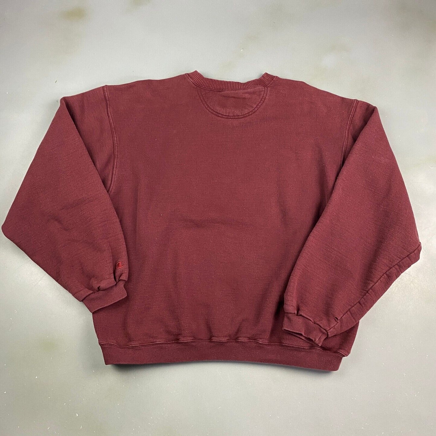 VINTAGE 90s Champion Maroon Heavyweight Blank Crewneck Sweater sz Large Adult