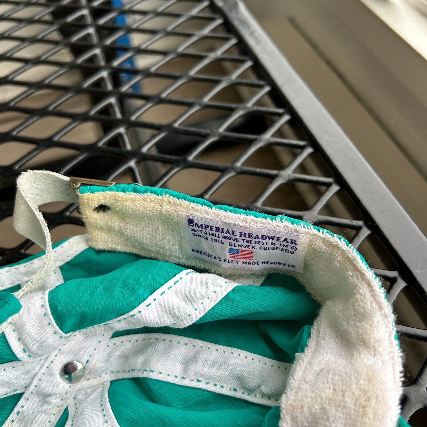 VINTAGE 90s | Mercruiser Teal 6 Panel Nylon Cap Snapback HAT One Size Adult