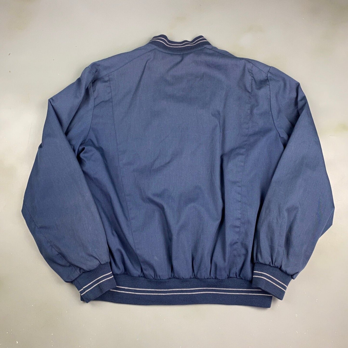 VINTAGE 90s Navy/ Grey Reversible Light Bomber Jacket sz Large Adult